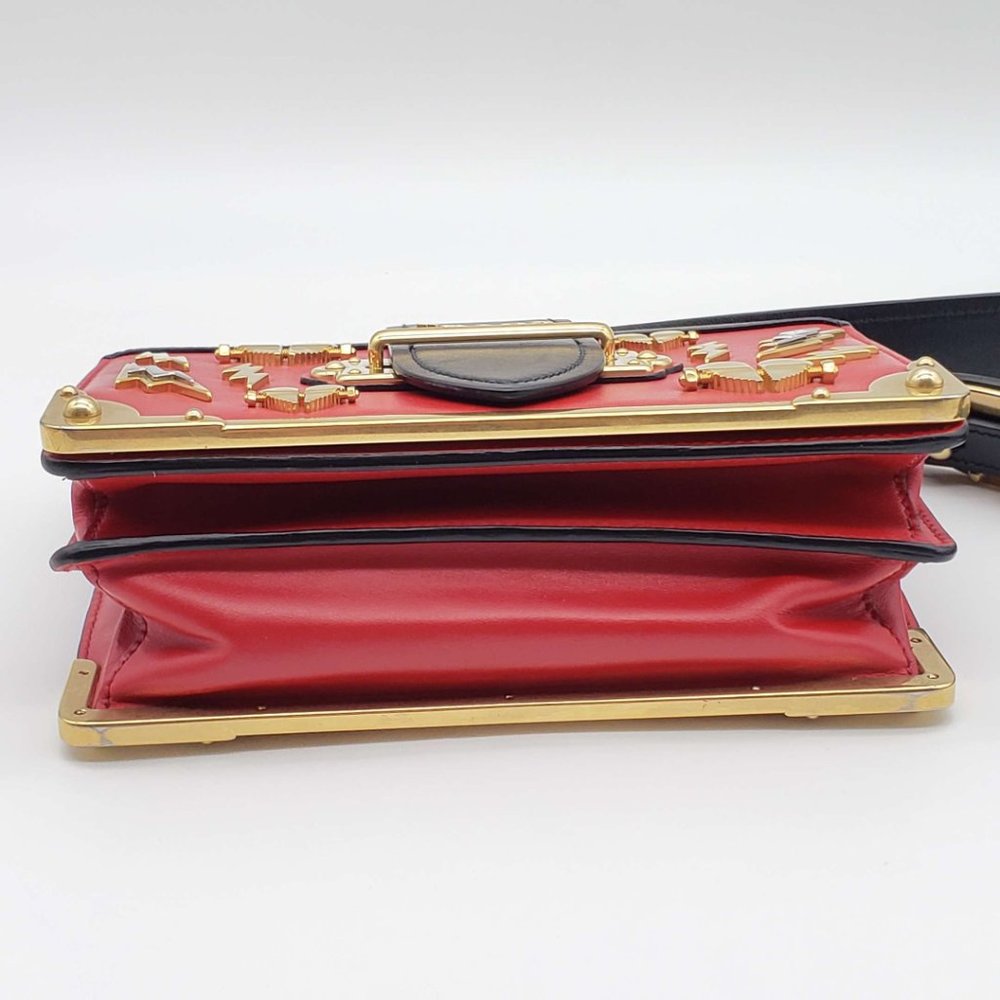 100% Authentic Prada Cahier Leather Red Shoulder Bag - Picture 8 of 14